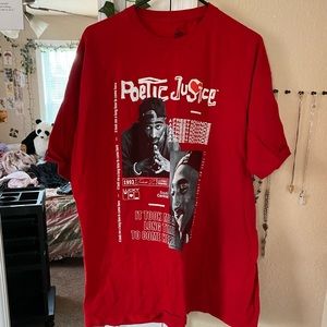 red poetic justice shirt  𖡼.𖤣𖥧